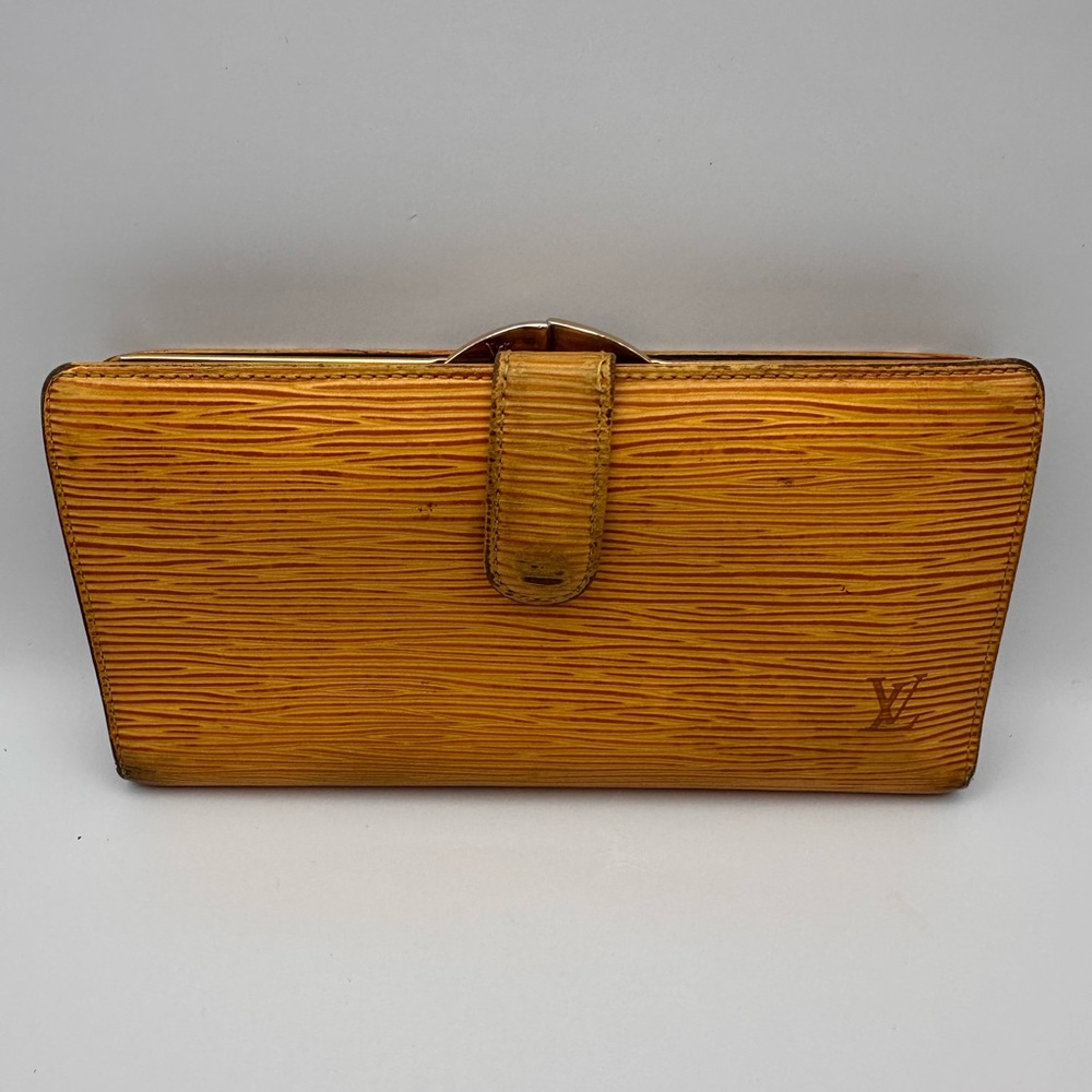 Louis Vuitton Epi yellow kisslock Wallet